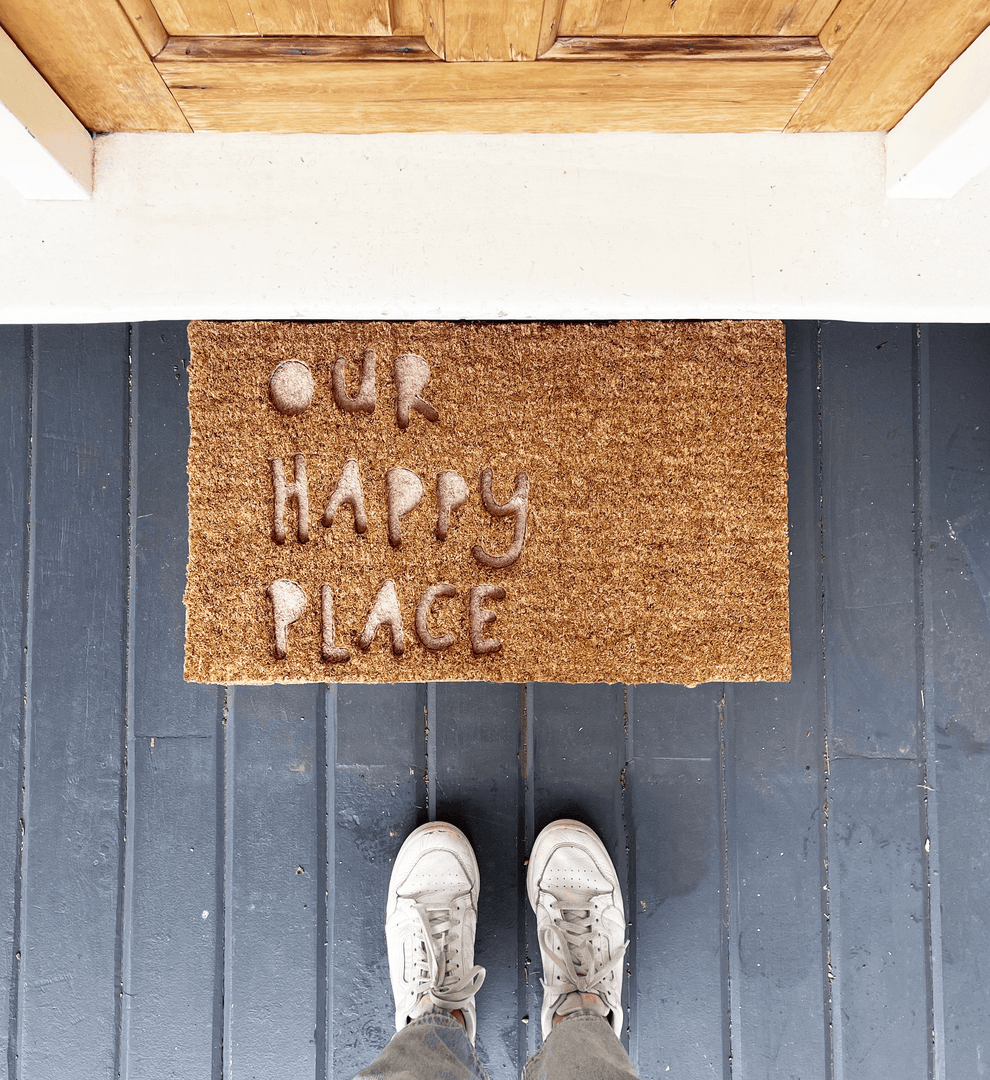 Our Happy Place home Doormat made from recycled and sustainable